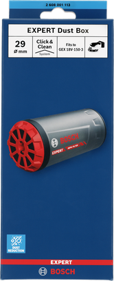 適用於 GEX 18V-150-3 的Bosch EXPERT 集塵盒可點擊並清潔。
